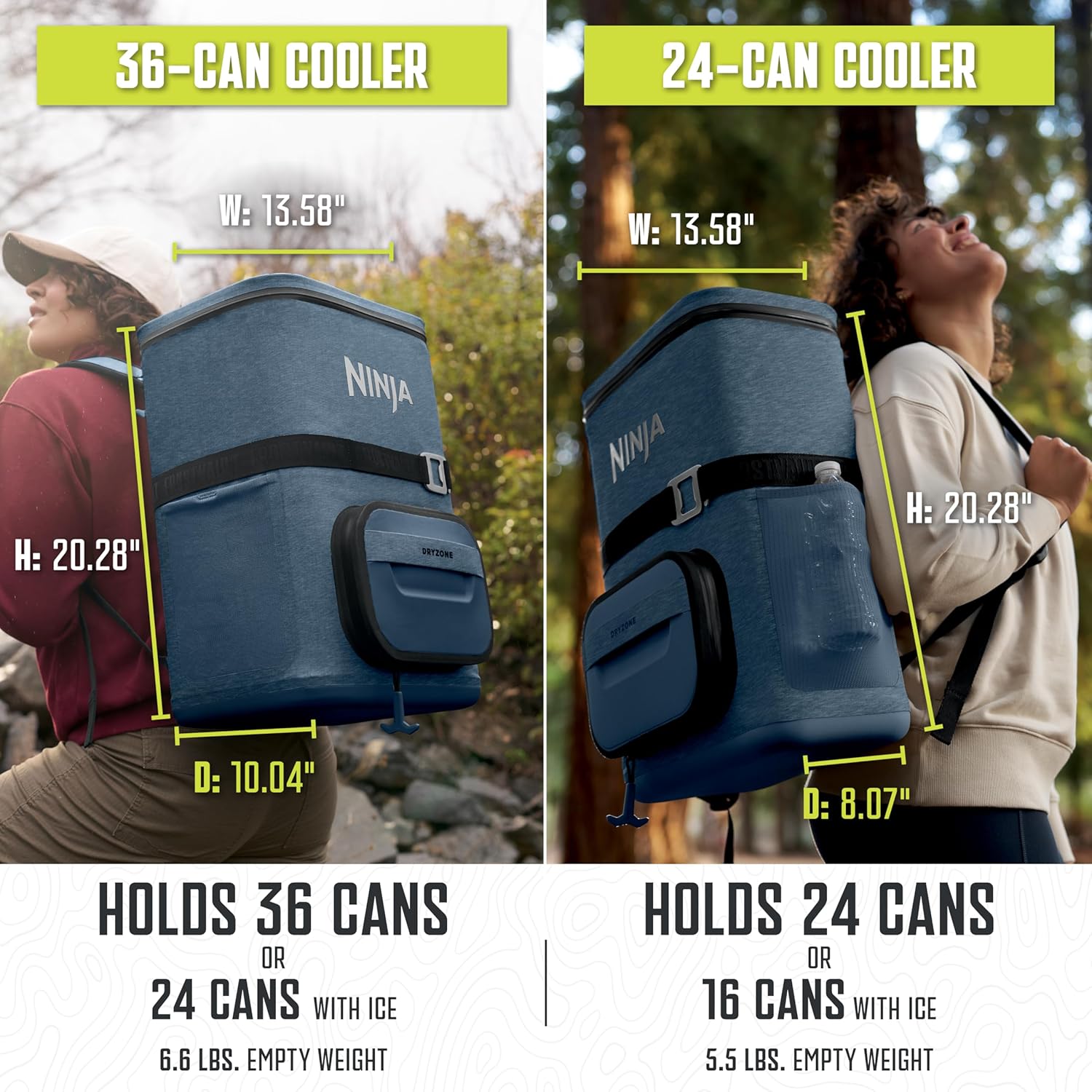 Outdoor FrostVault 36-Can Backpack Soft Cooler with Cold Dry Zone
